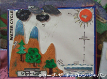 画像:子どもたちが作った「水の循環」模型