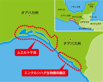 オアハカ州、チアバス州の南太平洋沿岸地区